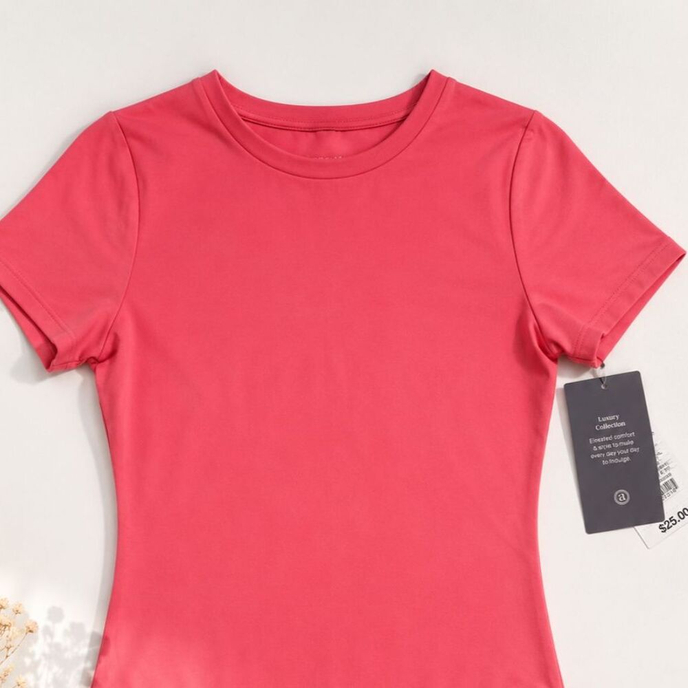 Auden Luxury Collection Coral Short Sleeve Bodysuit NWT